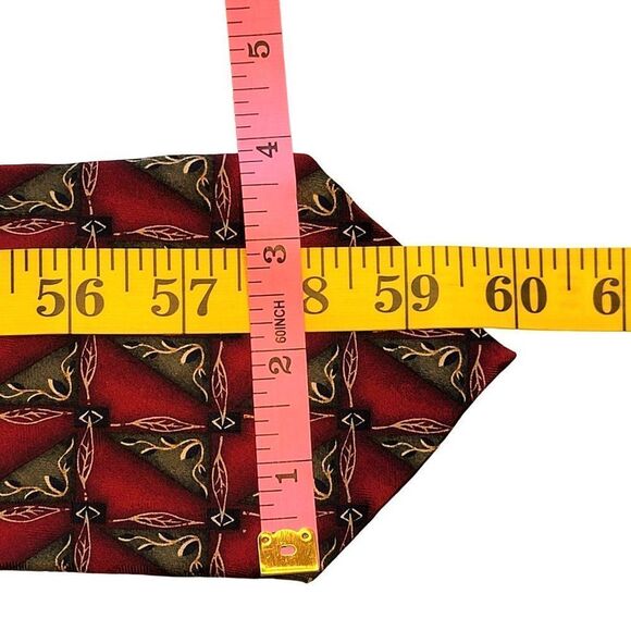 T. J. Richards Silk Mens Necktie Neck Tie Christmas Colors 60 inches Red Green - Picture 5 of 5